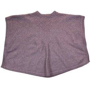 Loft Womens Knit Poncho Cape With Mock Neck In Lavender Purple Size M/L